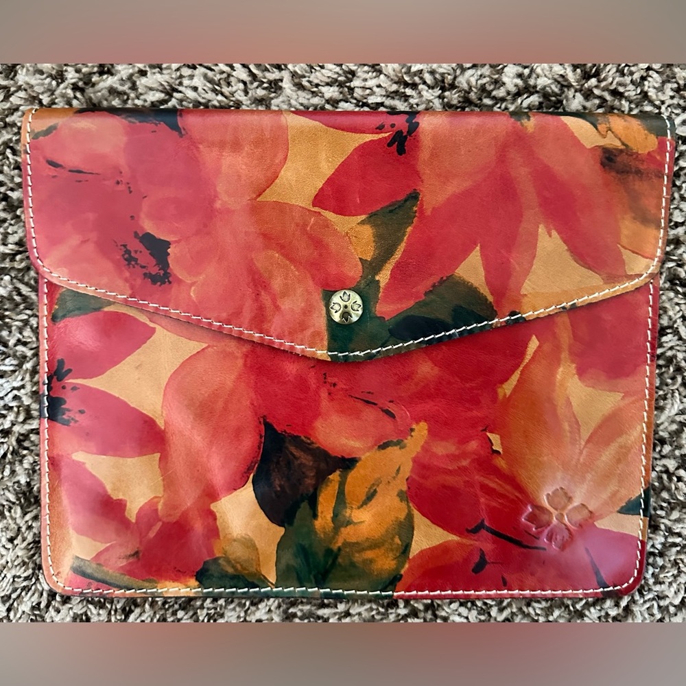 Patricia Nash Leather Patterned Envelope Clutch
